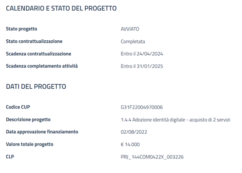 Misura 1.4.4 - CUP G31F22004970006